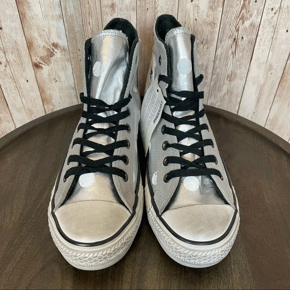 Converse CTAS Hi Metallic Polka Dot Sneaker Size 9.5 Women - Picture 2 of 9
